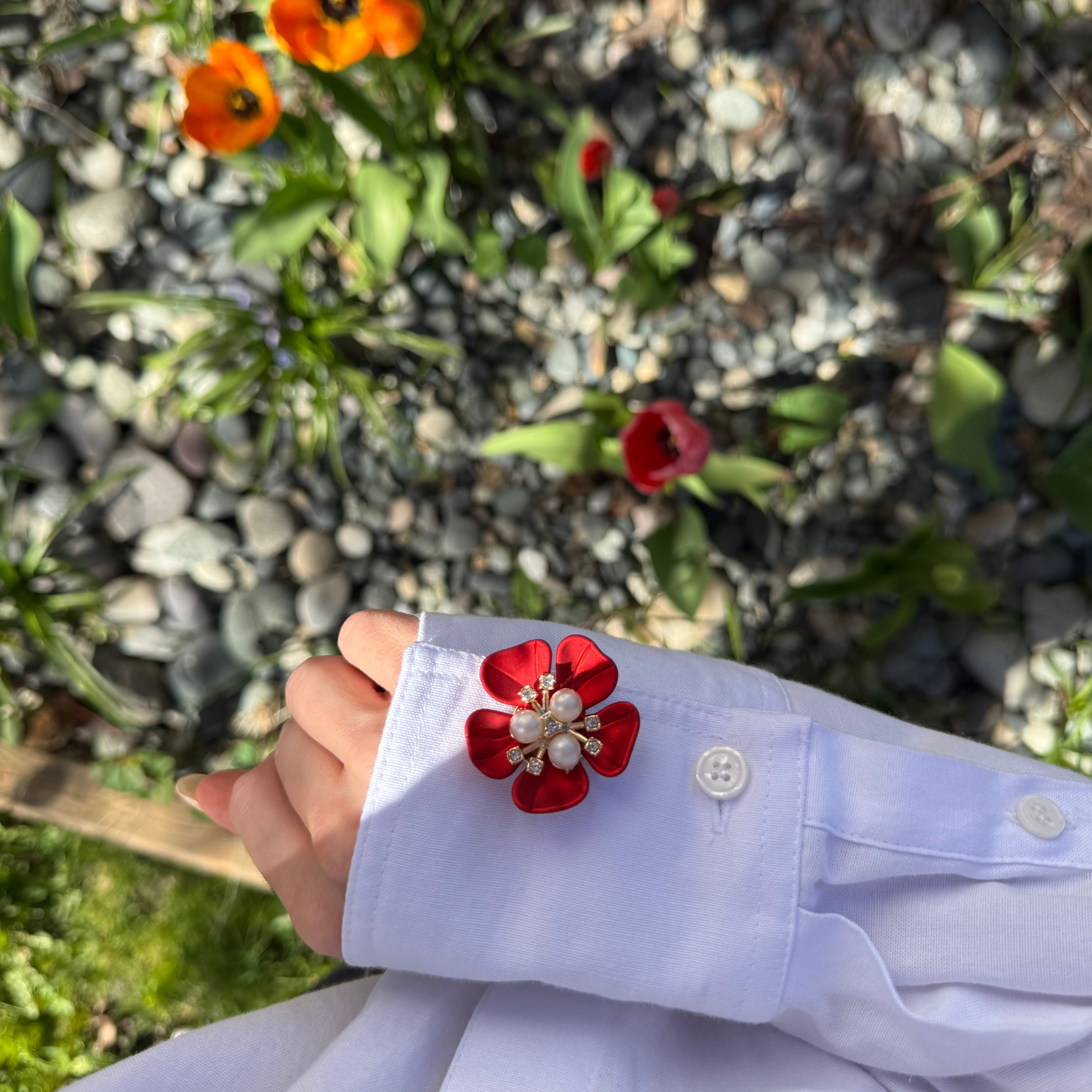 Perla Carmesí en Flor - juego de 2