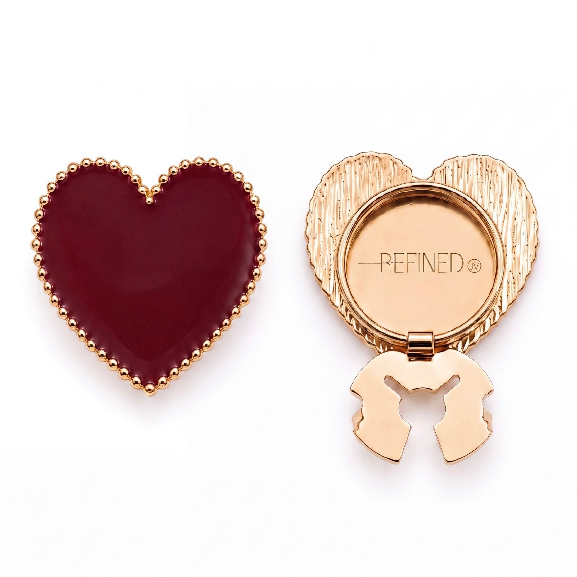 Refined By JV Signature Button Cover Heart Dotted button cover