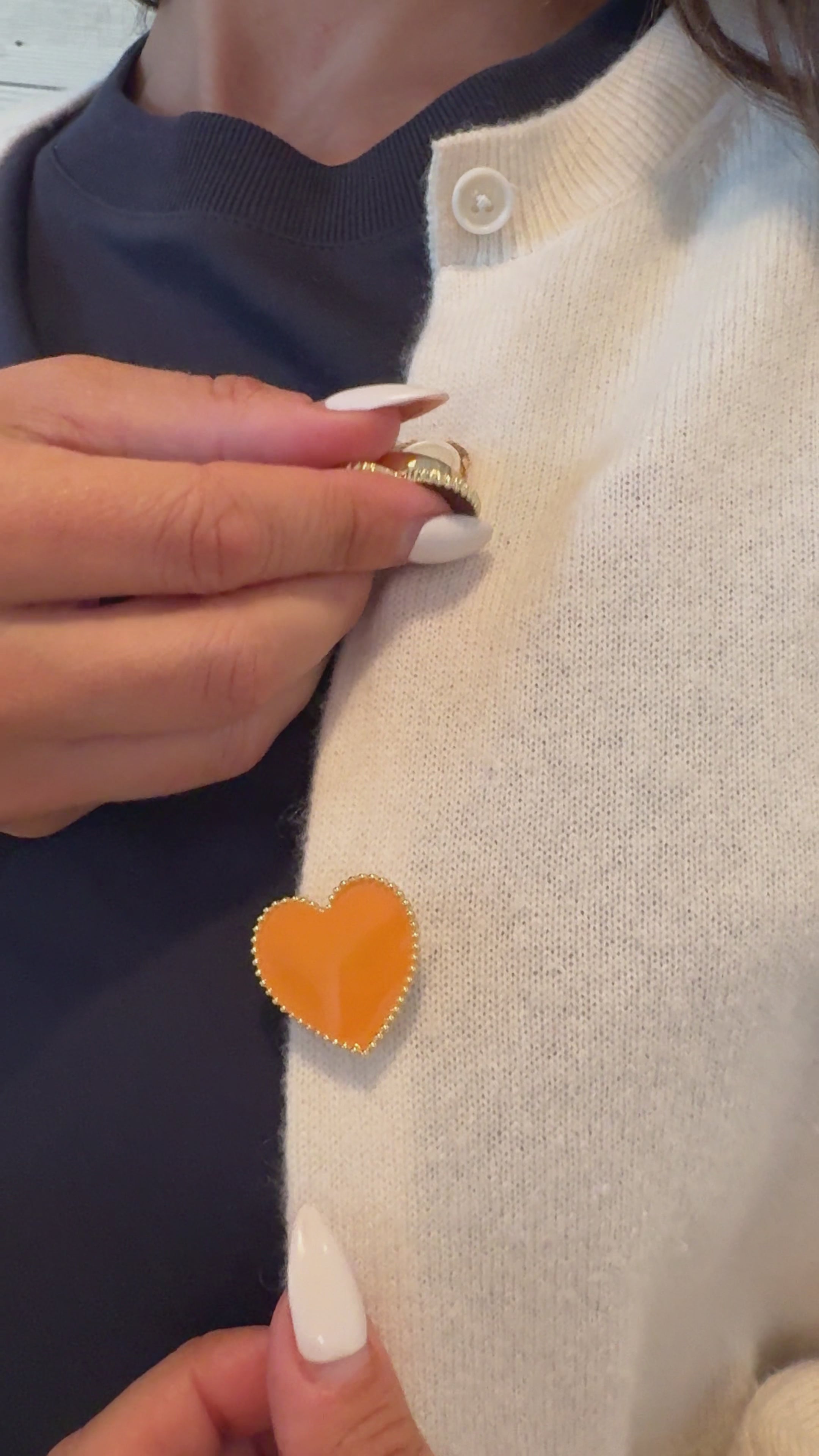 Pumpkin and Merlot Heart Button Covers video clip on 